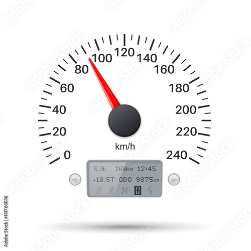 Speedometer scale. Speed gauge