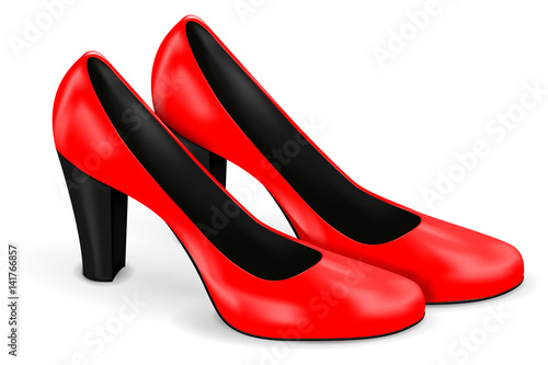 Red shoes. Women high heels
