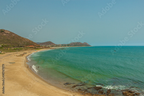 Wide view of seashore from the viewpoint, Kailashgiri, Visakhapatnam, Andhra Pradesh, March 05 2017