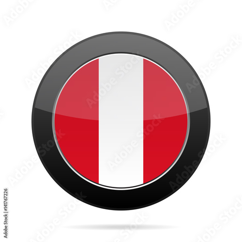 Flag of Peru. Shiny black round button. Free Download Flag of Peru. Shiny black round button. - GFXLoad