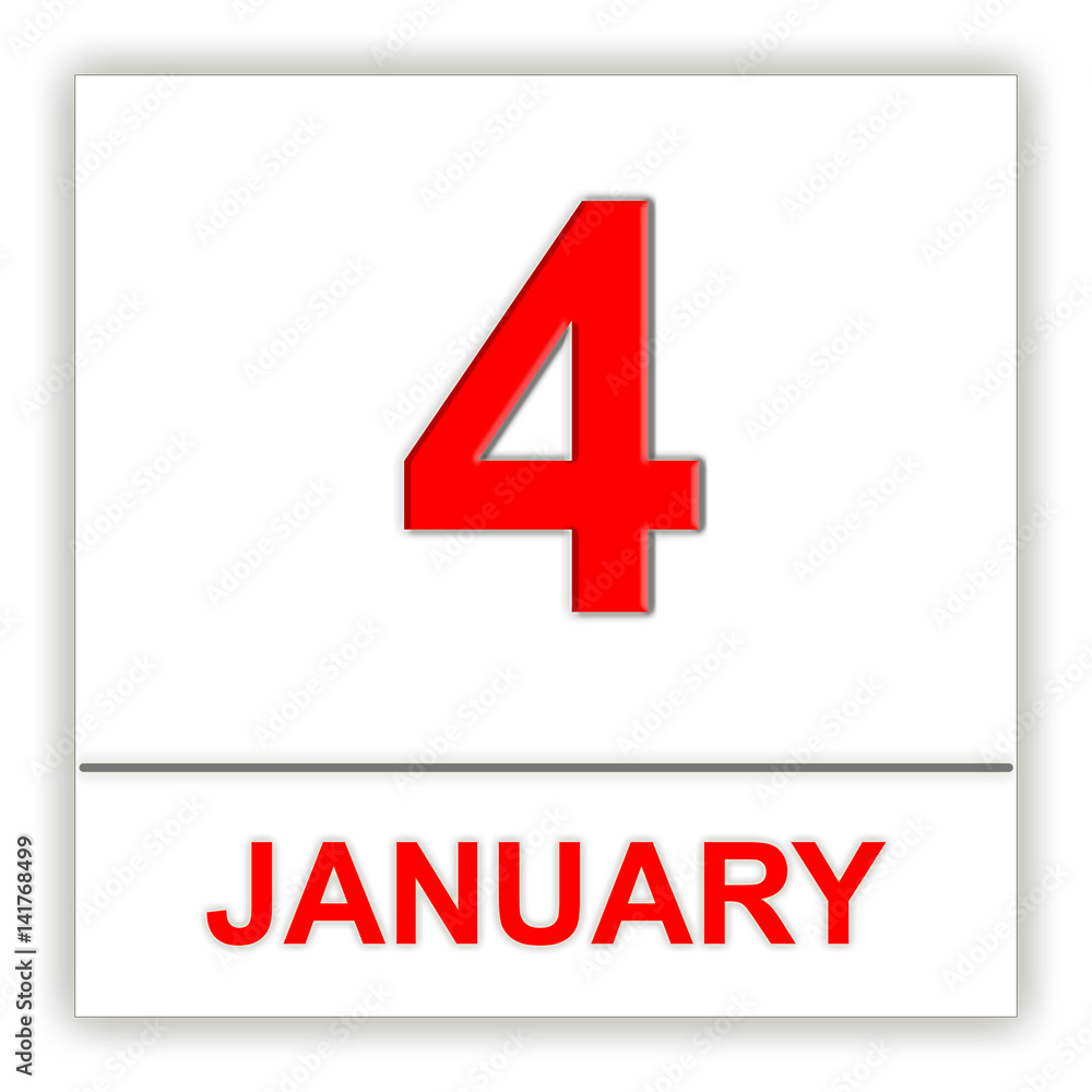 Fototapeta premium January 4. Day on the calendar.