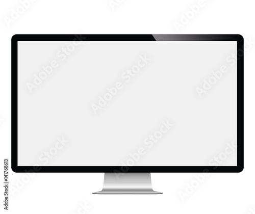 Computer display isolated on white. - stock vector.