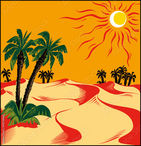 African desert oasis