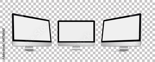 Computers, realistic, 3D - stock vector.