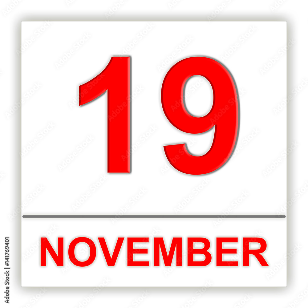 November 19. Day on the calendar. November 19. Day on the calendar.