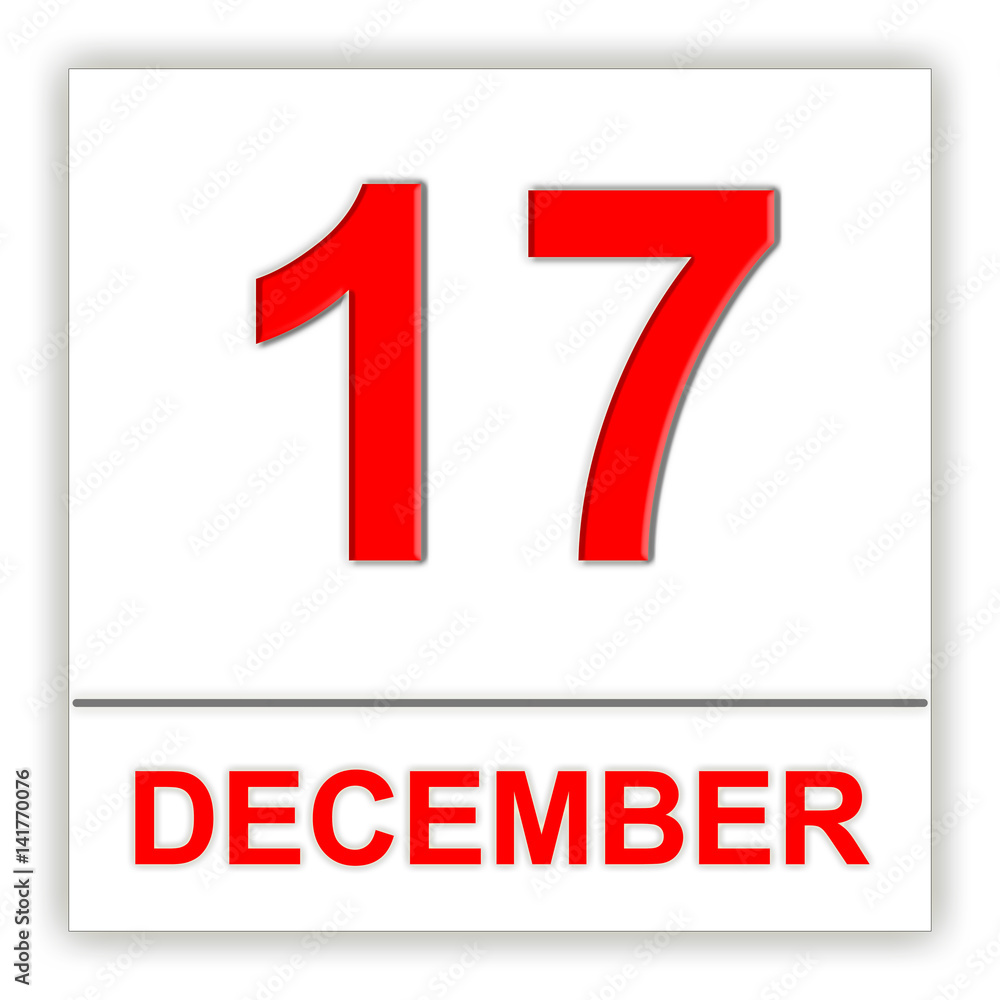 Fototapeta premium December 17. Day on the calendar.