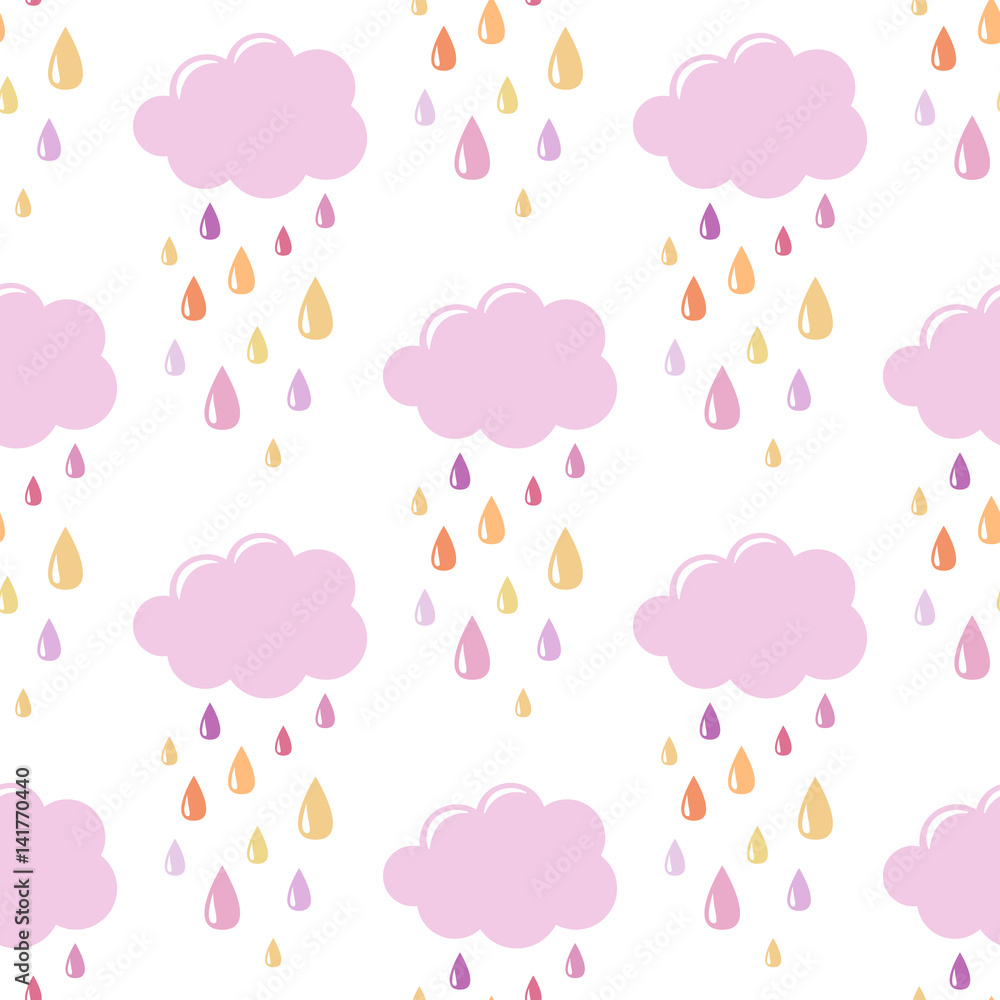 Pink clouds with drops