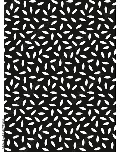 Rice seamless Repeating pattern Vector illustration background. Rice seeds on a black background. 