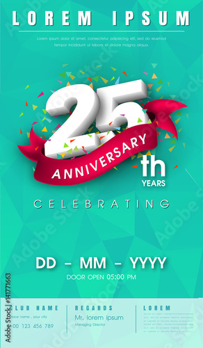 anniversary invitation card or emblem template design
