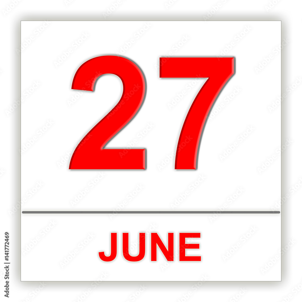 June 27. Day on the calendar. June 27. Day on the calendar.