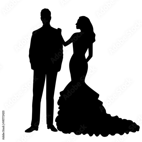 the bride and groom silhouette.