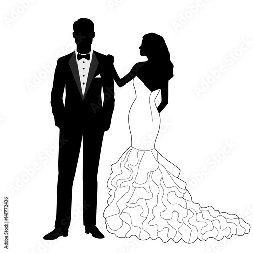 the bride and groom silhouette.