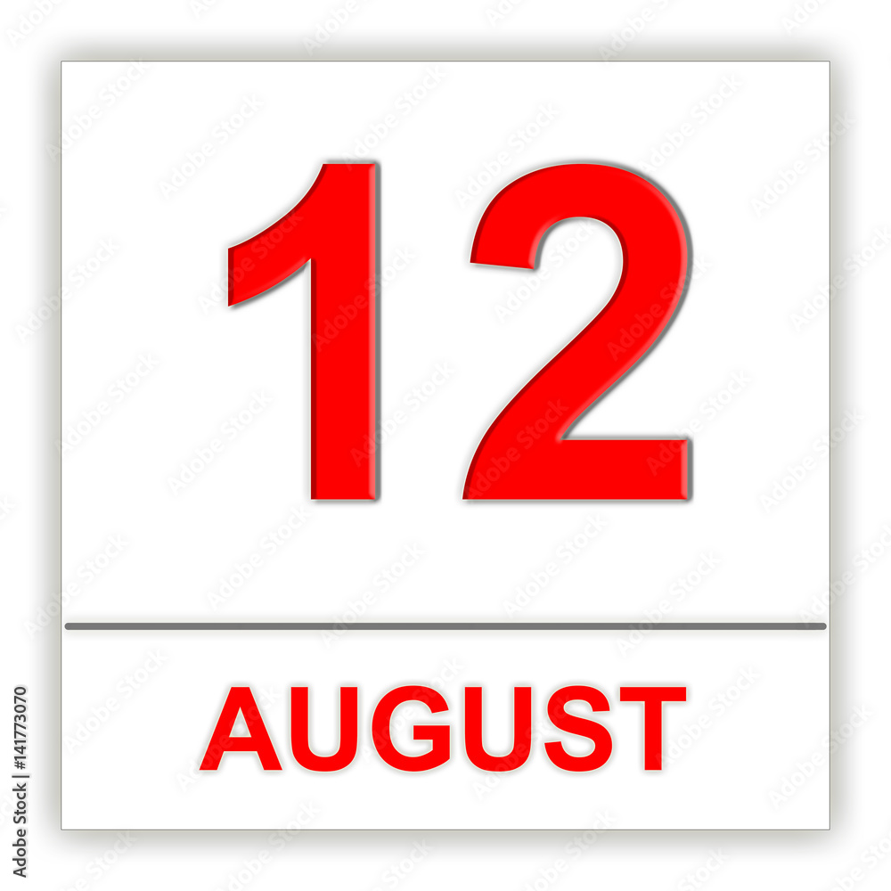 August 12. Day on the calendar. August 12. Day on the calendar.