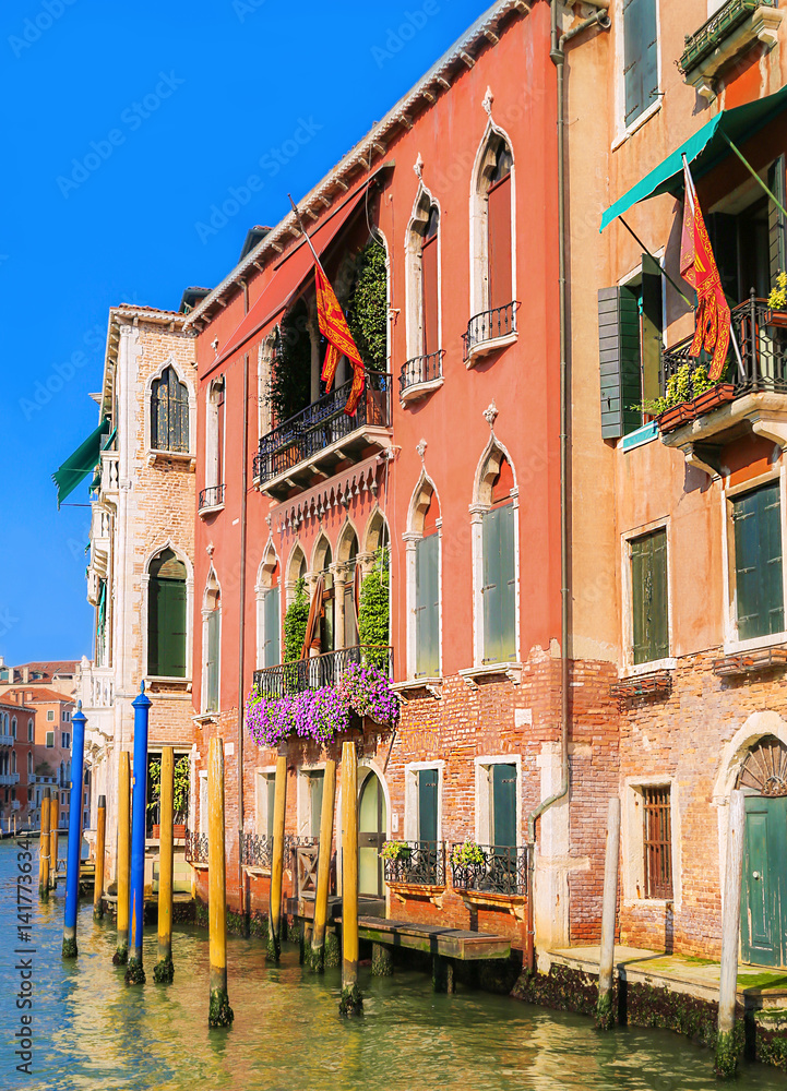 Old houses in Venice Italy