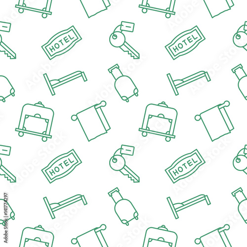 Hotel seamless pattern background vector