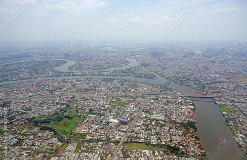 Fototapeta Naklejka Na Ścianę i Meble -  Aerial view of Ho Chi Minh City (Saigon) in Vietnam