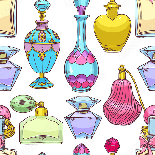 seamless womens colorful perfume bottles