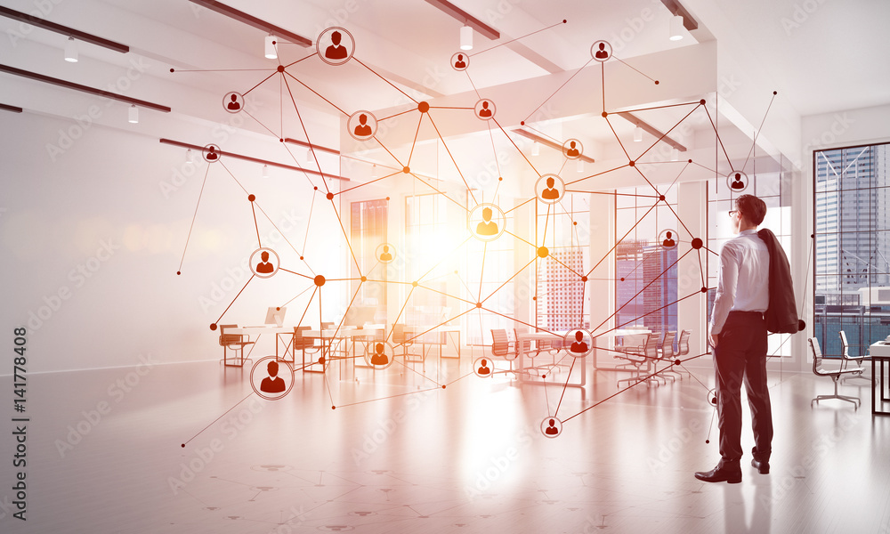 Networking and social communication concept as effective point for modern business Networking and social communication concept as effective point for modern business