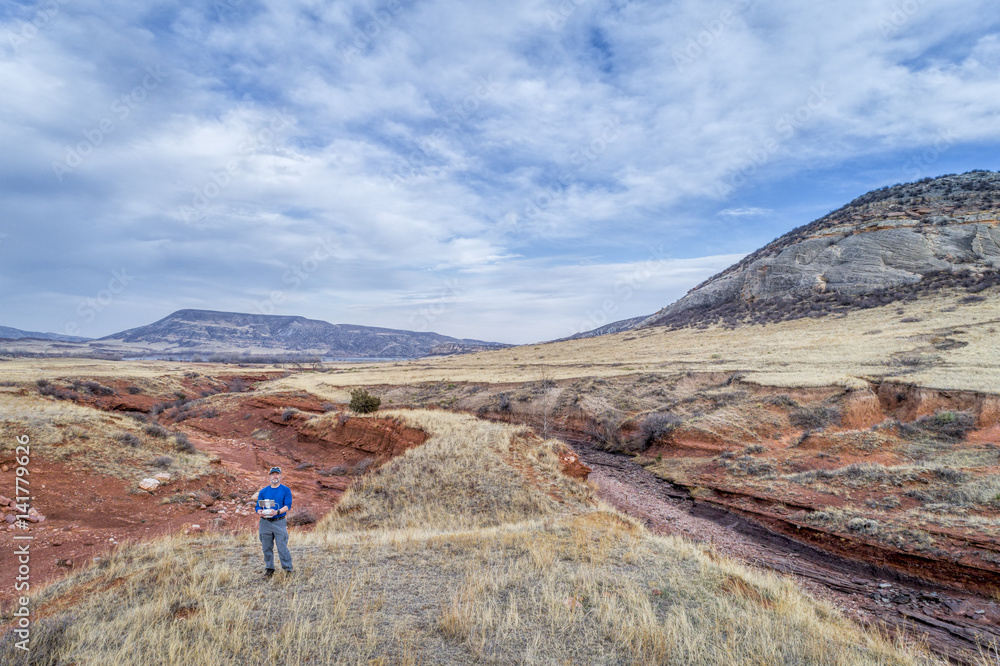 drone pilot at Colorado foothills