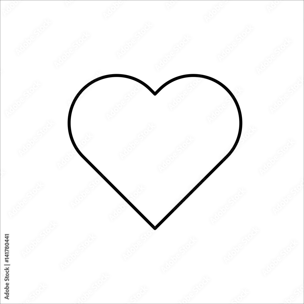 thin line heart icon on white background thin line heart icon on white background