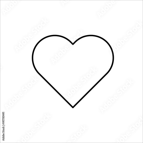 thin line heart icon on white background