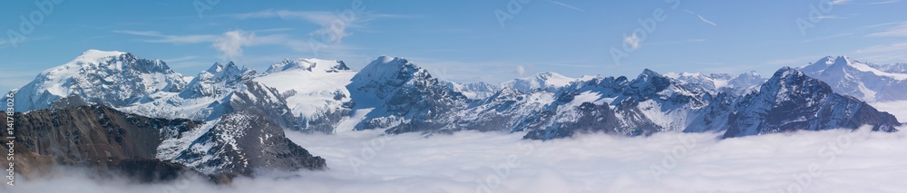 View of snowcapped mountains View of snowcapped mountains
