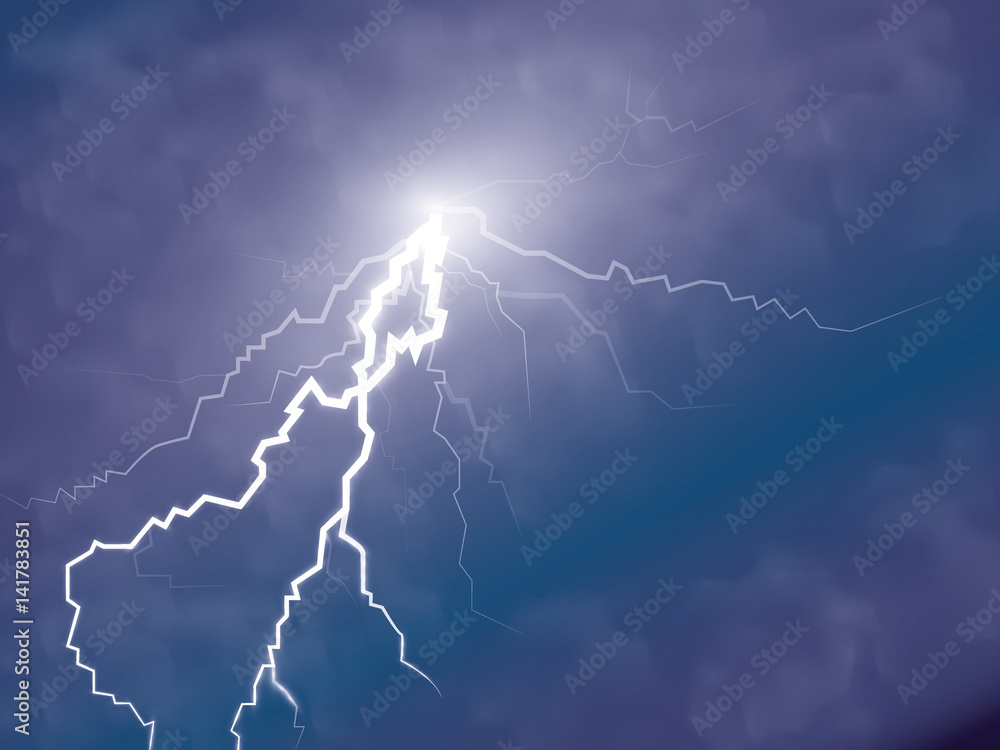 Storm and Lightning with rain and white cloud isolated on transparent background. Vector Storm and Lightning with rain and white cloud isolated on transparent background. Vector