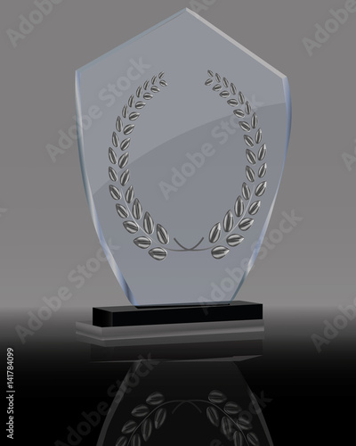 One trophy, the first place. Vector illustration on a transparent background.