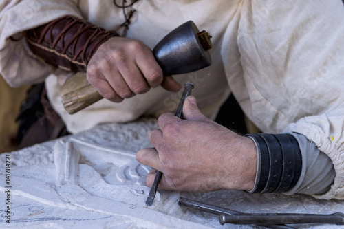 Canvas Print Stone sculptor