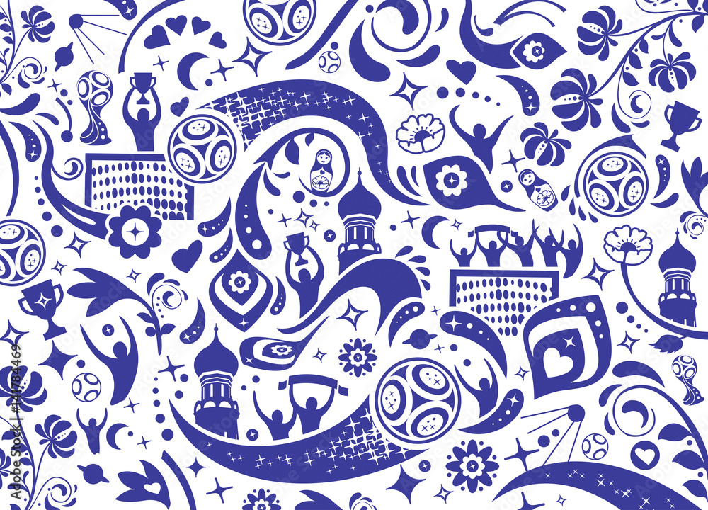 Naklejka premium FOND FOOT 2018 BLEU BLANC RUSSIE