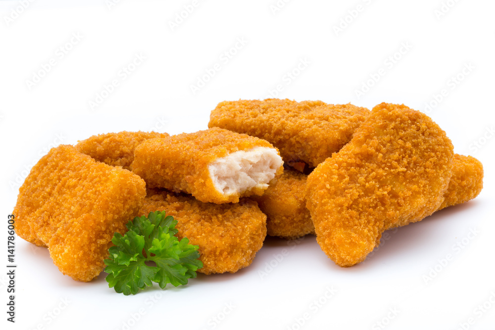 Nugget chiken on the white background. Nugget chiken on the white background.