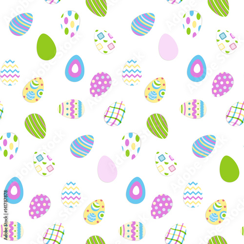 Seamless pattern with easter eggs, Vector illustration