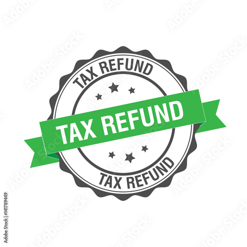 Tax refund stamp illustration