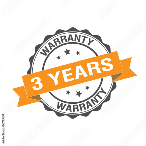3 Years Warranty stamp illustration