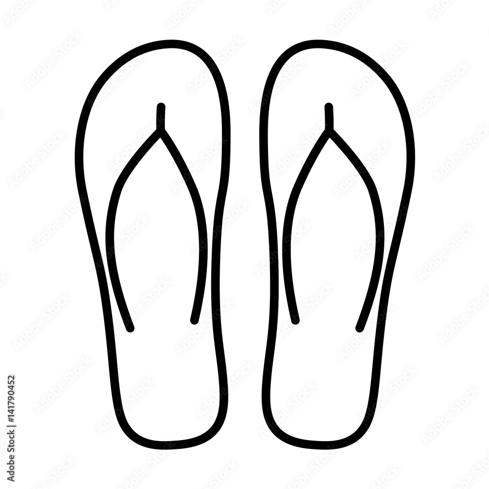 slippers outline icon Stock Vector | Adobe Stock