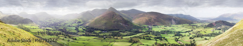 Fotografia, Obraz Panoramic View of Kenswick's Valley in Lake District, UK