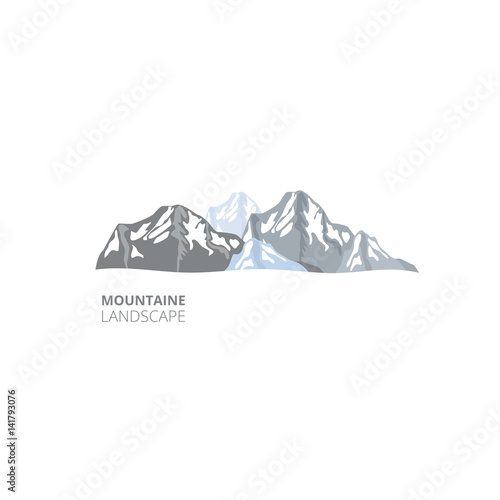 Mountain landscape for company resort logo . Vector