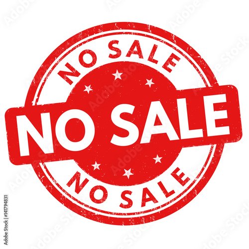 No sale sign or stamp