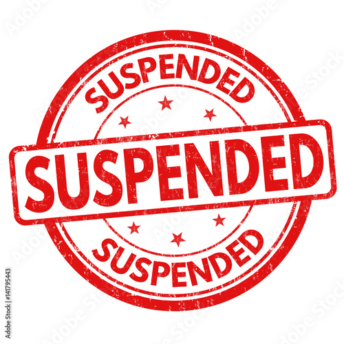 Suspended sign or stamp