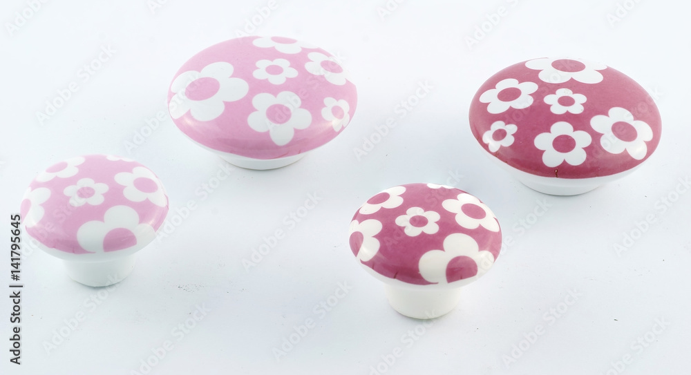 Fototapeta premium fittings for furniture. Handles for cabinets on a white background 