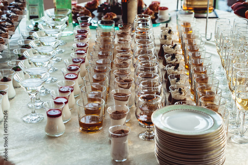 wedding candy bar with alcohol photo