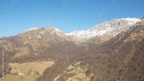 Aerial View of Mountain Landscape in Autumn photo