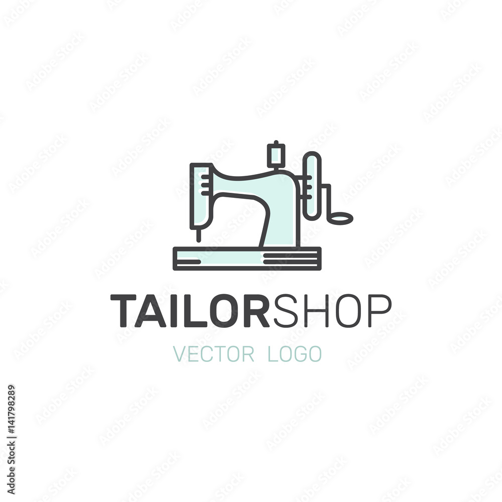Vector Icon Style Illustration Logo Set of Tailor Shop, Clothing Repair Store Service, Sewing Factory Workshop, Isolated Minimalistic Object Vector Icon Style Illustration Logo Set of Tailor Shop, Clothing Repair Store Service, Sewing Factory Workshop, Isolated Minimalistic Object