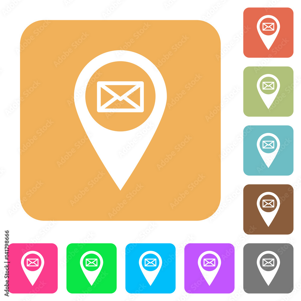 Address of GPS map location rounded square flat icons Address of GPS map location rounded square flat icons