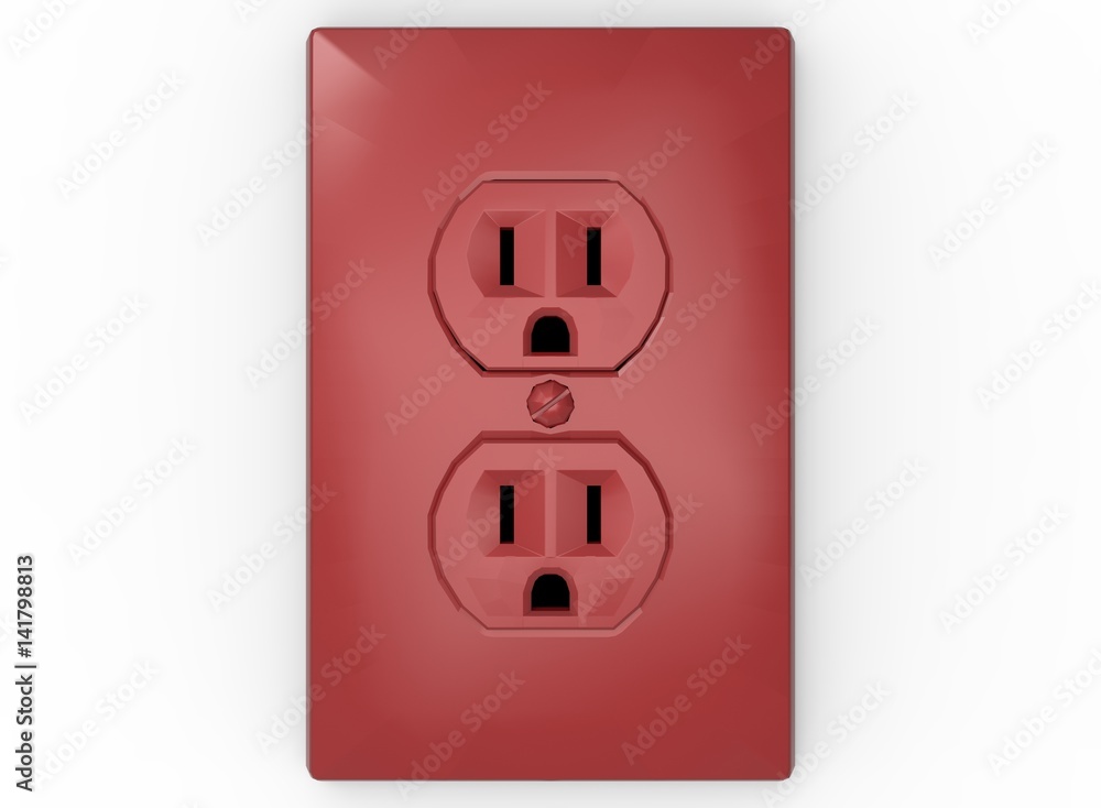 3d illustration of wall socket. white background isolated. icon for game web. 3d illustration of wall socket. white background isolated. icon for game web.