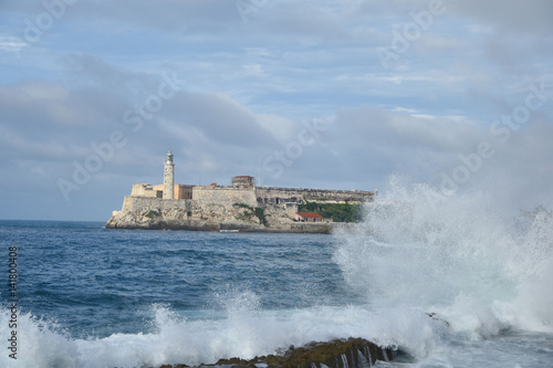 Harbor of Havana, Cuba, Lighthouse, Waves