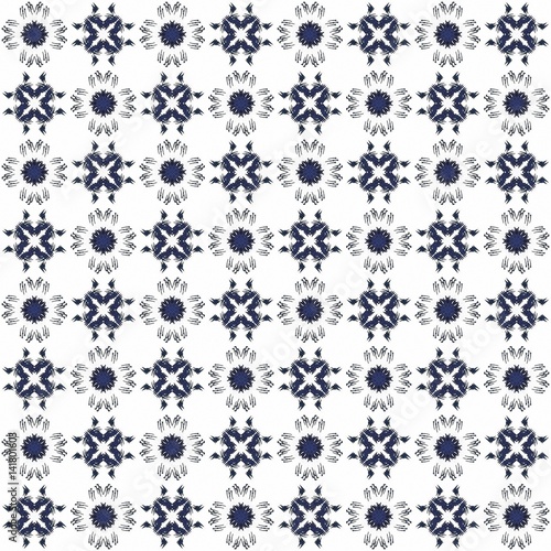 Seamless texture with 3D rendering abstract fractal dark blue pattern