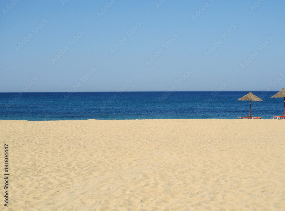Summer stripes: sandy beach, blue sea, limpid sky. Summer stripes: sandy beach, blue sea, limpid sky.