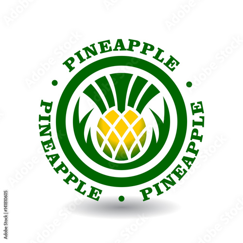 Simple round logotype with pineapple symbol