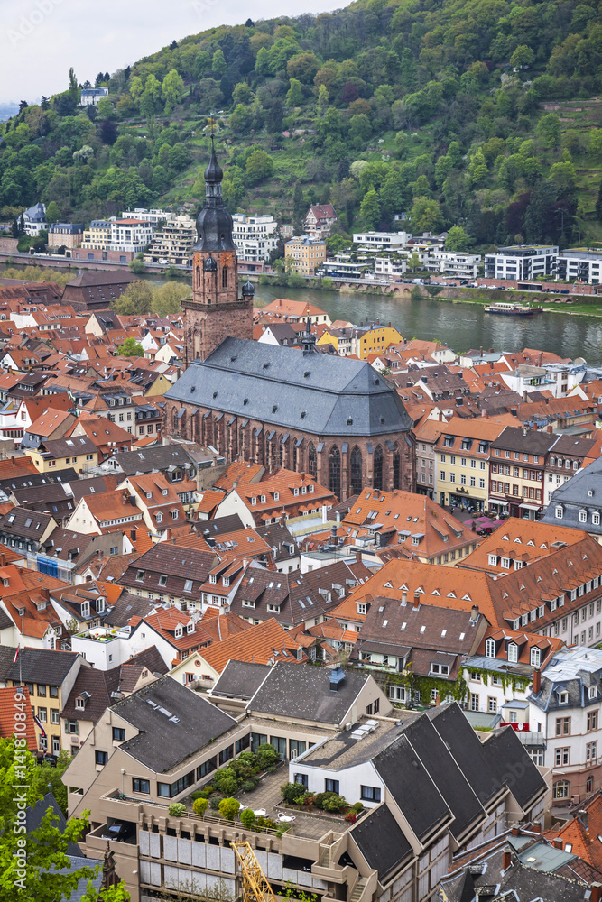 Aerial view of Heidelberg city, Germany
